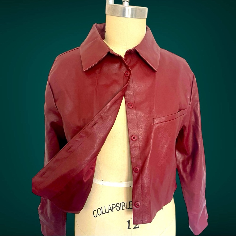 Burgundy Red Boxy Jacket